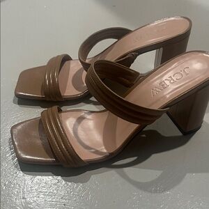 J. Crew Tan Strappy Heeled Sandals